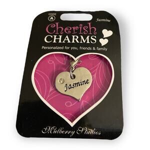 Cherish Charms JASMINE Name Bracelet Charm NEW NWT Silvertone‎ Silver Tone